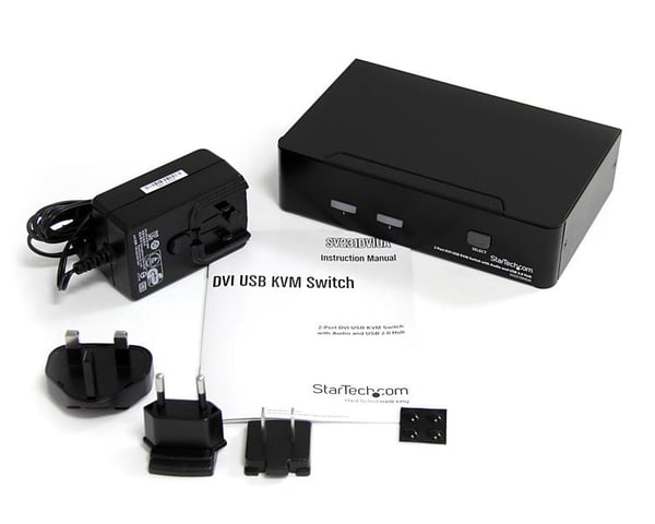 StarTech.com DVI USB KVM-switch med 2 portar, audio och USB 2.0-hubb