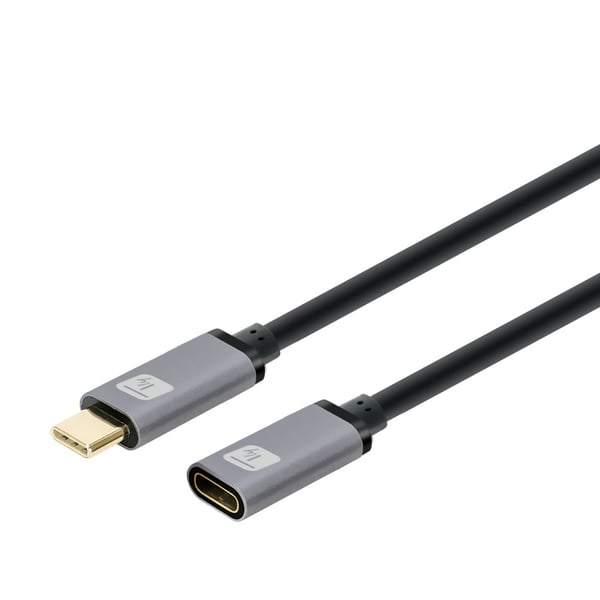 Techly ICOC MUSB322-CMF-010 USB-kablar USB 3.2 Gen 2 (3.1 Gen 2) 1 m USB C 10 Gbit/s Svart, Grå
