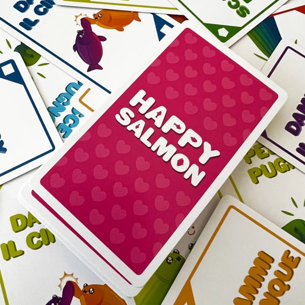 Asmodee Happy Salmon 2 min Lautapeli Juhla