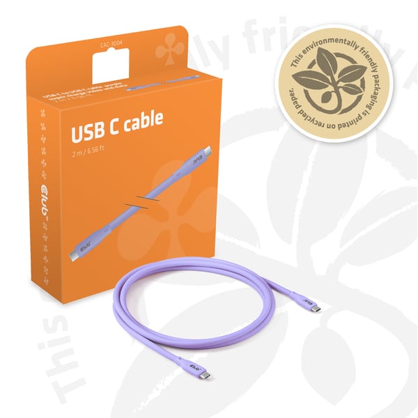 CLUB3D CAC-3004 USB-kabel USB4 Gen 2x2 2 m USB C 20 Gbit/sek. 240 W Lilla