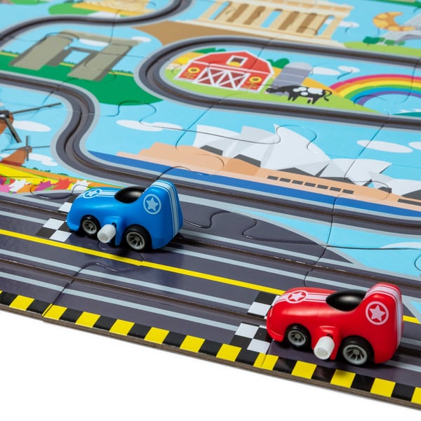 Melissa & Doug Race Around the World Tracks Puslespil 48 stk Kort