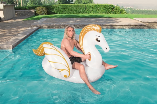Bestway 41118 pool- och badmadrass Guld, Vit Vinyl Sittbadleksak