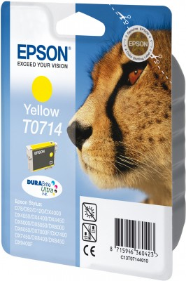 Epson Mustepatruuna Yellow T0714 DURABrite Ultra Ink