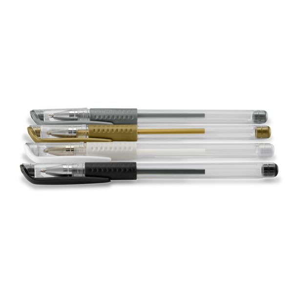 Hama Classic Gelpenna med kork Svart, Guld, Silver, Vit 4 styck
