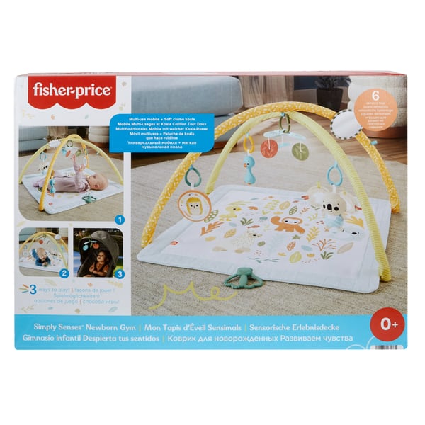 Fisher-Price Sensimals Simply Senses-babygym, aktivitetsmatta med sex sensoriska leksaker