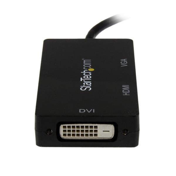 StarTech.com MDP2VGDVHD videokabel adapter 0,15 m Mini DisplayPort DVI-D + VGA (D-Sub) + HDMI Sort