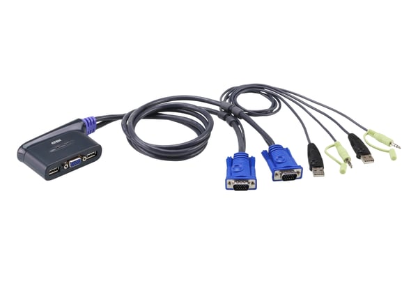 ATEN 2-Port USB KVM Switch KVM-kytkin Sininen