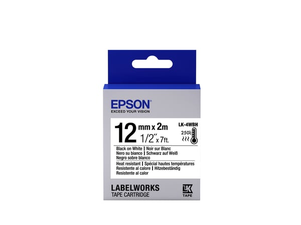 Epson Label Cartridge-mærkattape, der er modstandsdygtig over for varme LK-4WBH