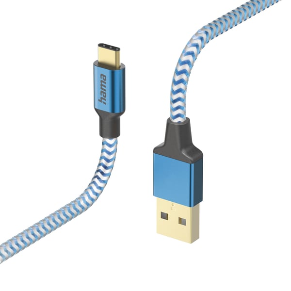 Hama Reflective USB-kabel USB 2.0 1,5 m USB A USB C 0,48 Gbit/sek. Blå