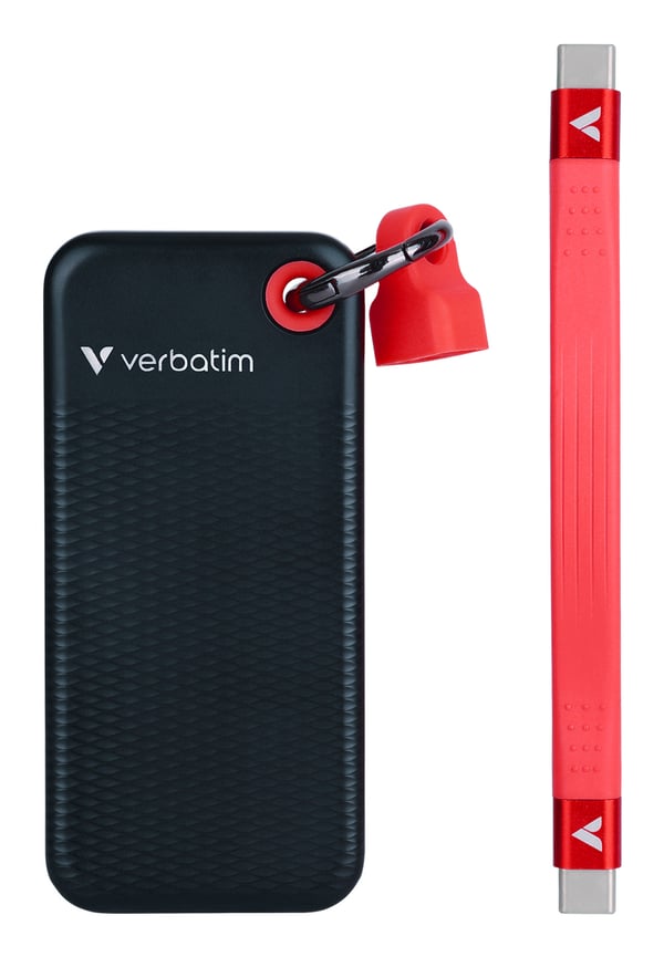 Verbatim Pocket SSD 512 GB USB Type-C 3.2 Gen 2 (3.1 Gen 2) Musta, Punainen