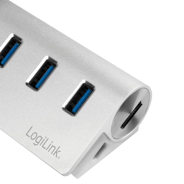 LogiLink CR0045 interface hub USB 3.2 Gen 1 (3.1 Gen 1) Type-A 5000 Mbit/s Sølv