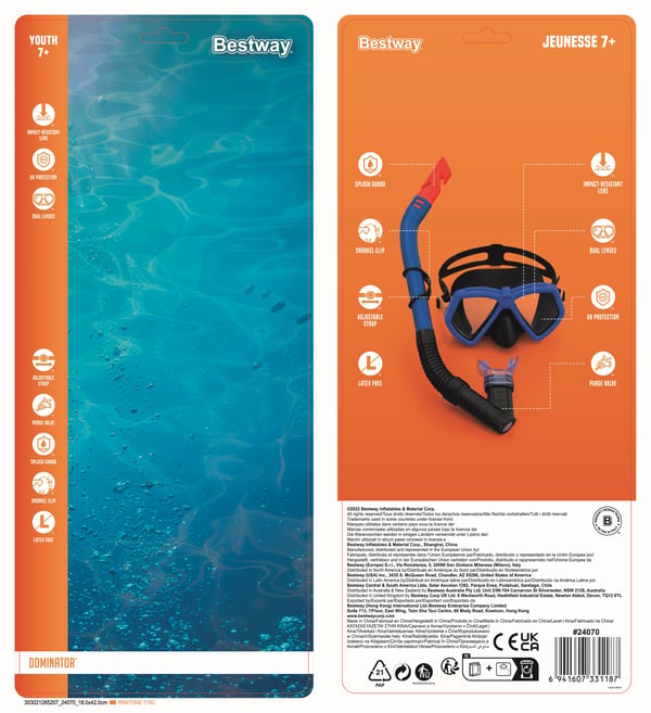 Bestway 24070 / 23 dykkemaske Polykarbonat Forskellige farver Barn