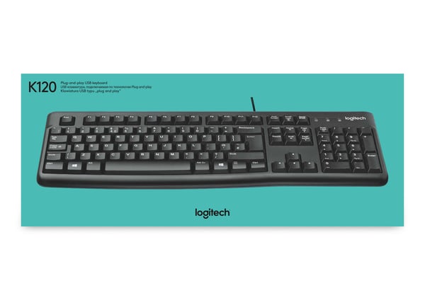 Logitech Keyboard K120 for Business tangentbord Kontor USB QWERTY Amerikanskt internationellt Svart