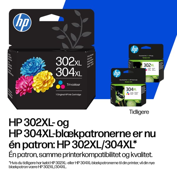 HP Original 302/304-blækpatron, trefarvet