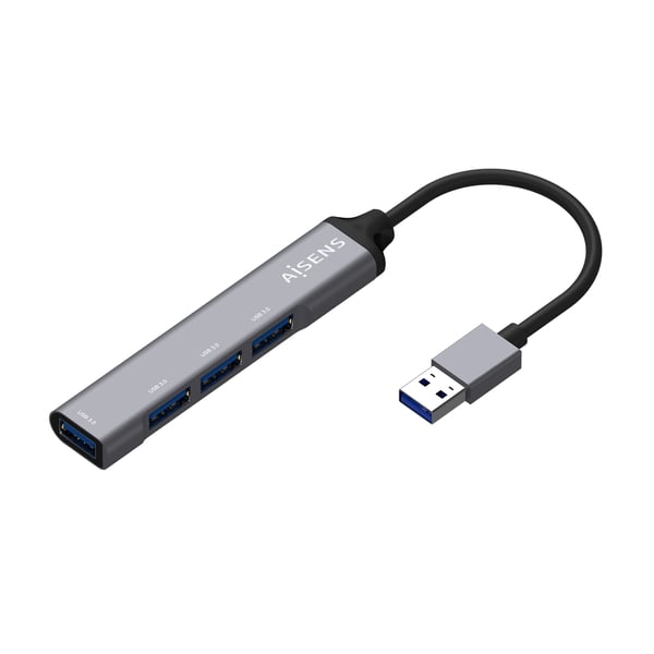 AISENS A106-0540 gränssnittshubbar USB 3.2 Gen 1 (3.1 Gen 1) Type-A 5000 Mbit/s Grå