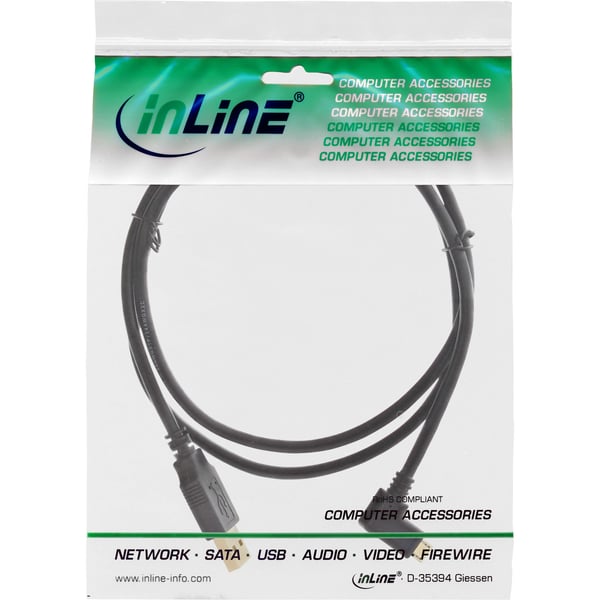 InLine 31710T USB-kabel USB 2.0 1 m USB A Micro-USB B 0,48 Gbit/sek. Sort
