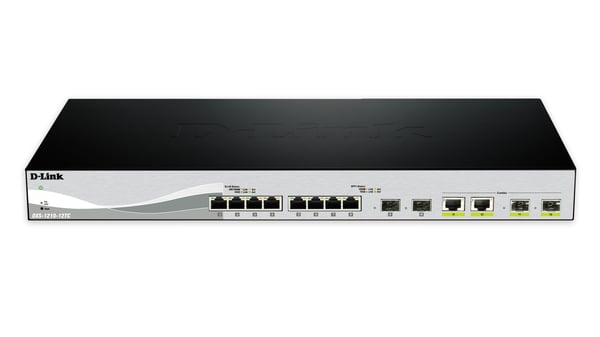 D-Link DXS-1210-12SC/E netværksswitch Administreret L2 10G Ethernet (100/1000/10000) 1U Sort, Sølv