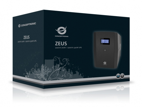 Conceptronic ZEUS04E UPS-virtalähde Linjainteraktiivinen 2,2 kVA 1320 W 6 AC-pistorasia(a)