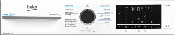 Beko BM5DFT48437WB kombinerad tvättmaskin och Tumlare Fristående Frontmatad Vit