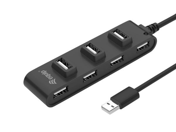 Equip 128957 gränssnittshubbar USB 2.0 480 Mbit/s Svart