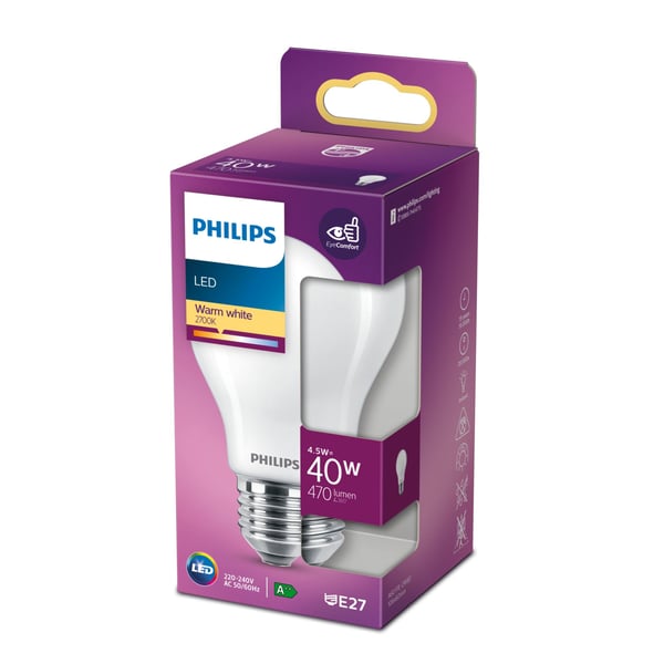 Philips Filament pære, matteret 40 W A60 E27