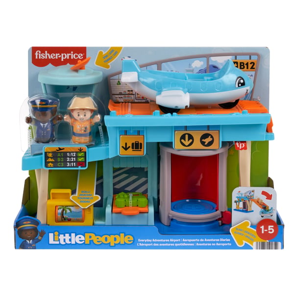 Fisher-Price Little People Hverdagslivet i lufthavnen-legesæt til tumlinger, lufthavn og 3 stk. tilbehør