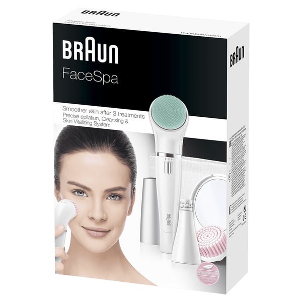 Braun FaceSpa 853V 10 pincetter Hvid, Sølv