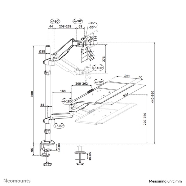 Neomounts DS90-325BL1 fäste och ställ till bildskärm 81,3 cm (32") Bord Svart