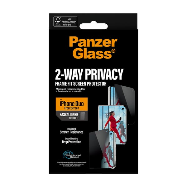 PanzerGlass ® Privacy Front Screen Protector iPhone Duo | FRAME FIT w. EasyAligner Kirkas näytönsuoja Apple 1 kpl