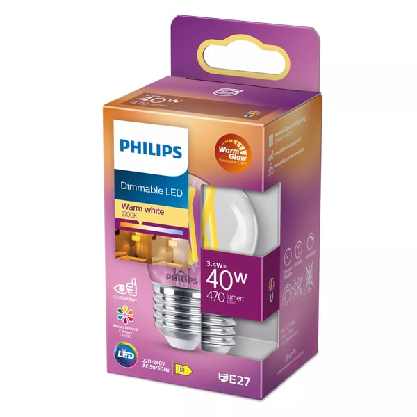 Philips Filamentti kruunulamppu kirkas 40 W P45 E27