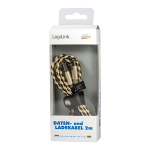 LogiLink CU0135 USB-kabel USB 2.0 2 m USB A USB C 0,48 Gbit/sek. Kobberfarve, Sort