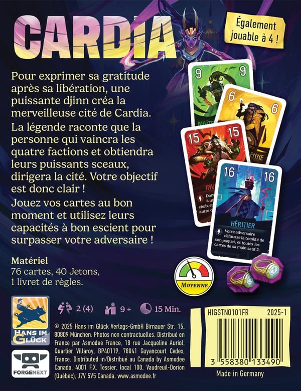 Asmodee Duel pour Cardia 15 min Korttipeli