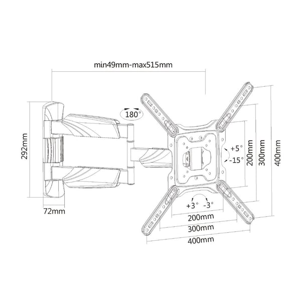ACT AC8354 tv-fäste 139,7 cm (55") Svart
