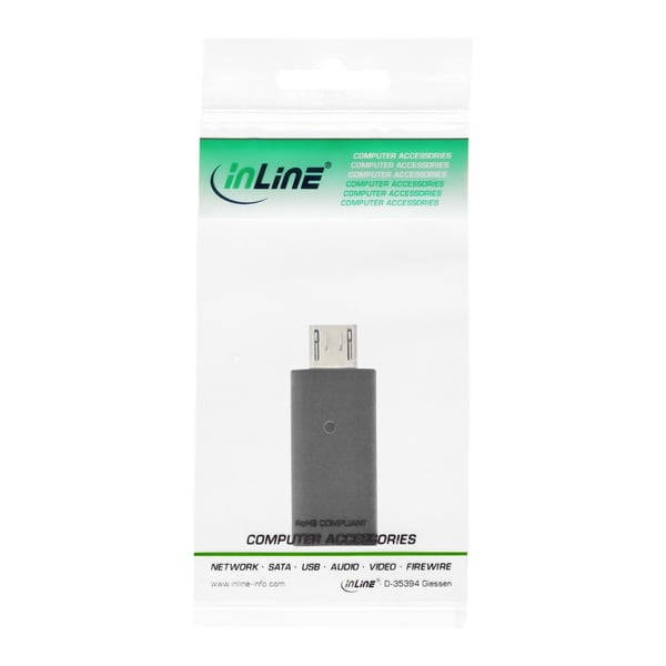 InLine 33302I kabel kønsskifter micro USB male USB C Sort