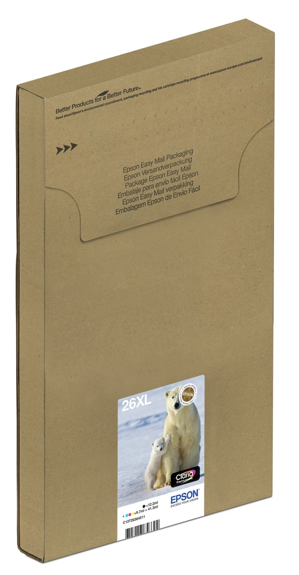 Epson Polar bear 26XL Isbjörn, Claria Premium-bläck, Multipack‚ 4 färger, EasyMail