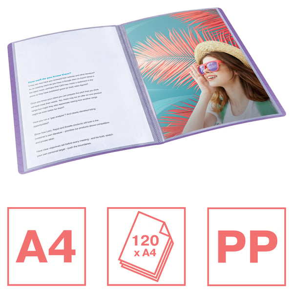 Esselte Colour'Breeze displaybog med 60 lommer