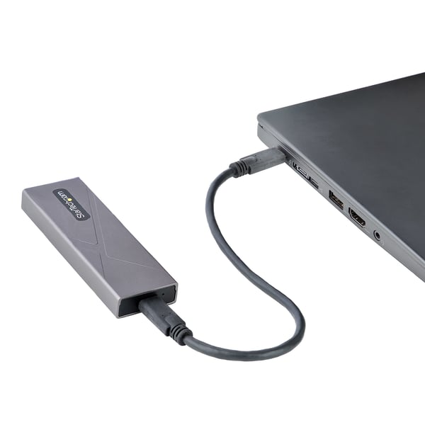 StarTech.com USB-C 10Gbps till M.2 NVMe eller M.2 SATA SSD-kabinett, Verktygsfritt M.2 PCIe/SATA NGFF SSD En