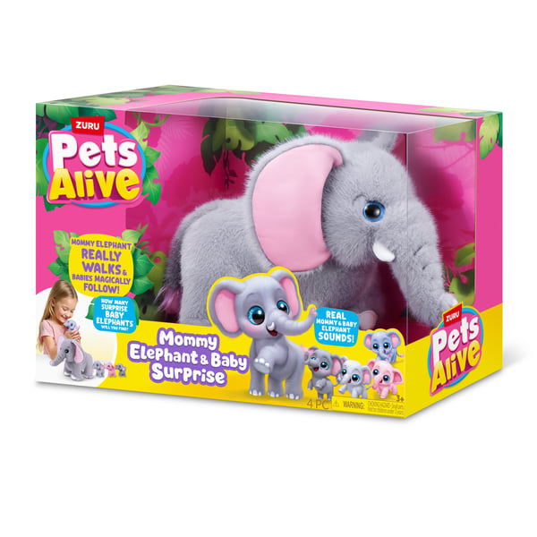 Pets Alive Mommy Elephant and Baby Surprise