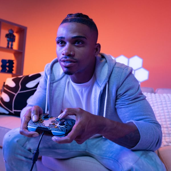PDP Rematch: Sheikah Shoot Svart, Blå USB Spelplatta Analog / Digital Nintendo Switch, Nintendo Switch Lite, Nintendo Switch OLED