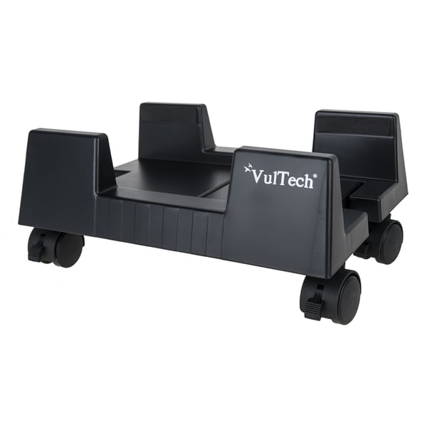 Vultech CP-02 CPU-teline Keskusyksikköteline pyöräalustalla Musta