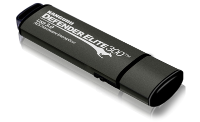 iStorage Kanguru Defender Elite300, 128GB USB-nøgle USB Type-A 3.2 Gen 1 (3.1 Gen 1) Sort, Grå