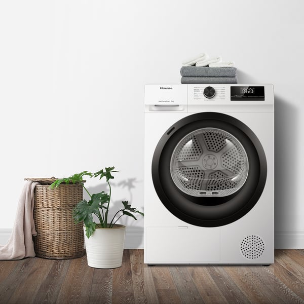 Hisense DHQE900UWDC tørretumbler Fritstående Front-læsning 9 kg Hvid