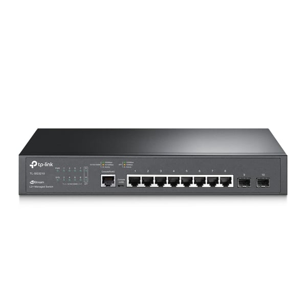 TP-Link JetStream TL-SG3210 netværksswitch Administreret L2/L3 Gigabit Ethernet (10/100/1000) 1U Sort TP-Link JetStream TL-SG3210 netværksswitch Administreret L2/L3 Gigabit Ethernet (10/100/1000) 1U Sort