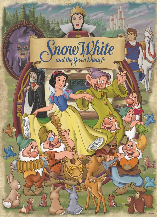 Disney Snow White Movie Poster 1000 pcs Kuviopalapeli 1000 kpl Sarjakuvat