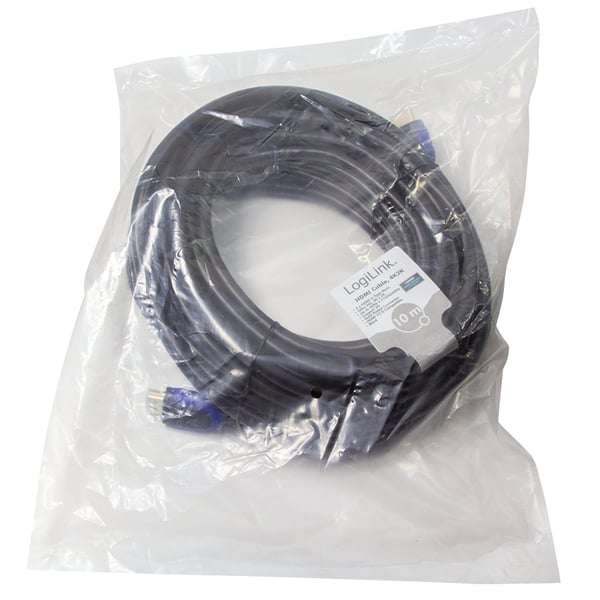 LogiLink CH0066 HDMI-kabel 10 m HDMI Typ A (standard) Svart