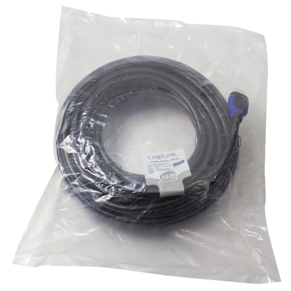 LogiLink CH0067 HDMI-kabel 15 m HDMI Typ A (standard) Svart