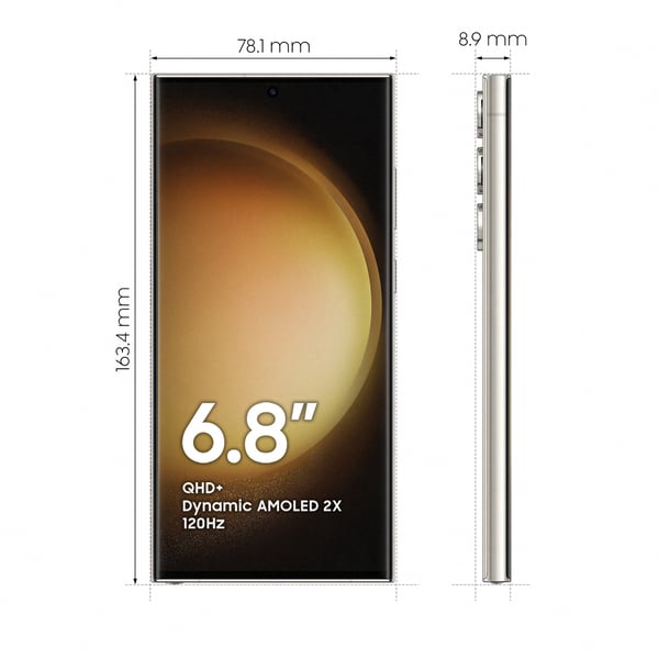 Samsung Galaxy S23 Ultra SM-S918B 17,3 cm (6.8") Dual SIM Android 13 5G USB Type-C 8 GB 256 GB 5000 mAh Cremefarvet