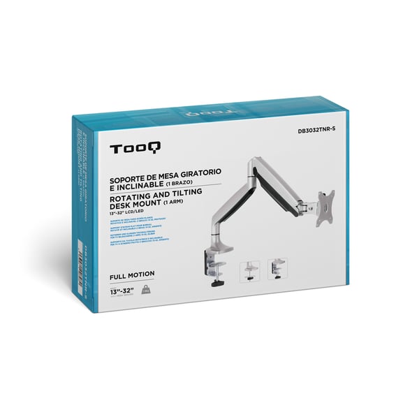 TooQ DB3032TNR-S monitorin kiinnike ja jalusta 81,3 cm (32") Vastaanotto Hopea