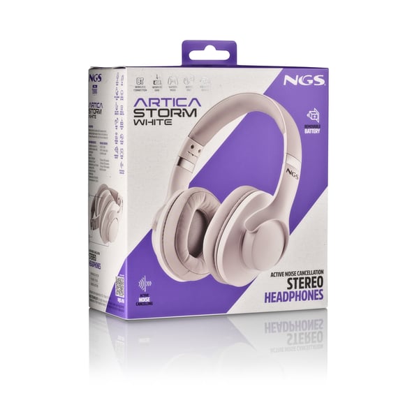 NGS ARTICA STORM WHITE Headset Kabel & trådløs Opkald/Musik/Sport/Hverdag Bluetooth Hvid
