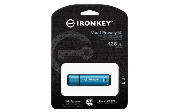 Kingston Technology IronKey 128GB Vault Privacy 50 AES-256 krypteret, FIPS 197